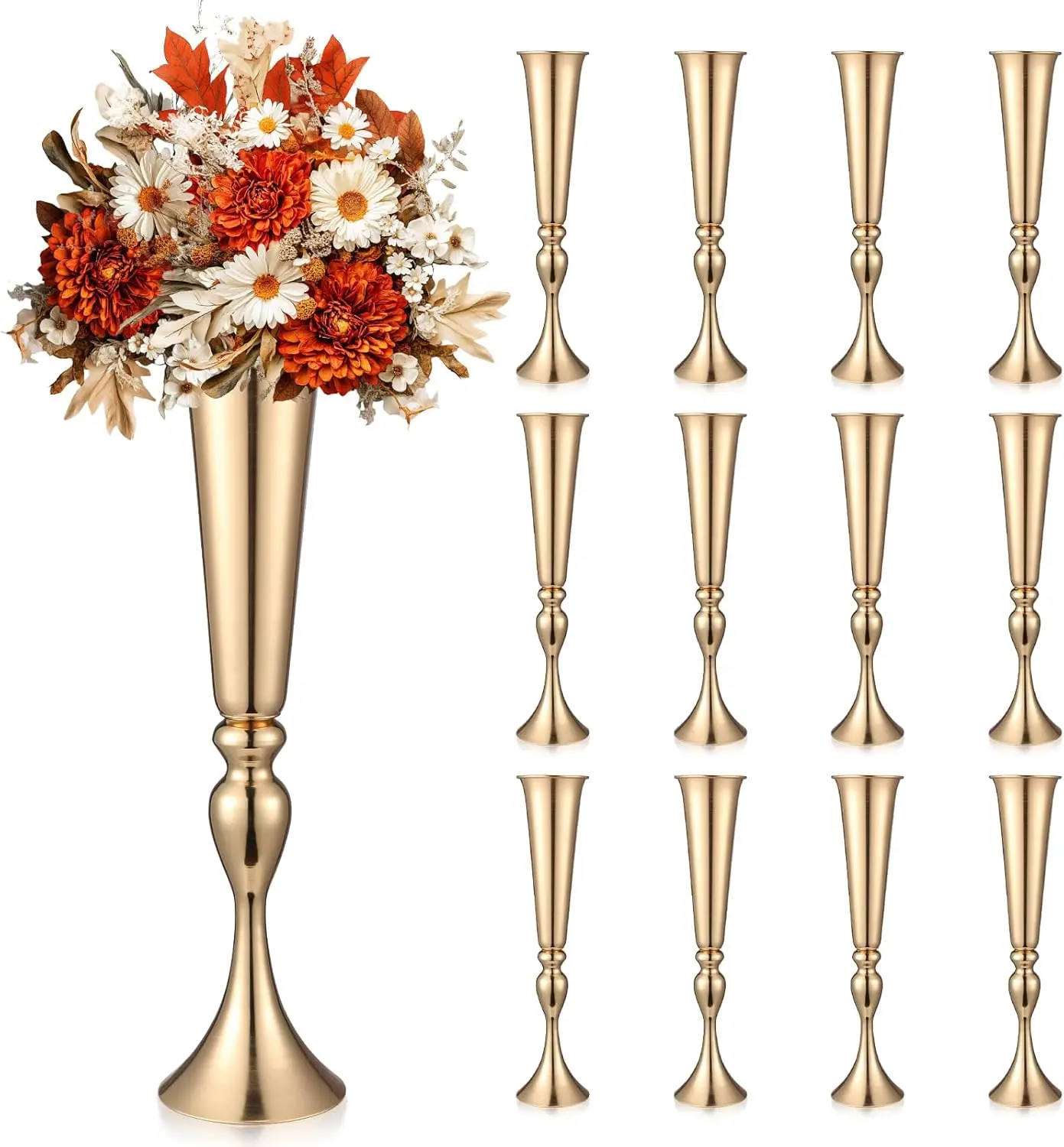 Bestseller12 Pcs Tall Gold Tru - Centerpiece Vase Tall ulasan dan harga