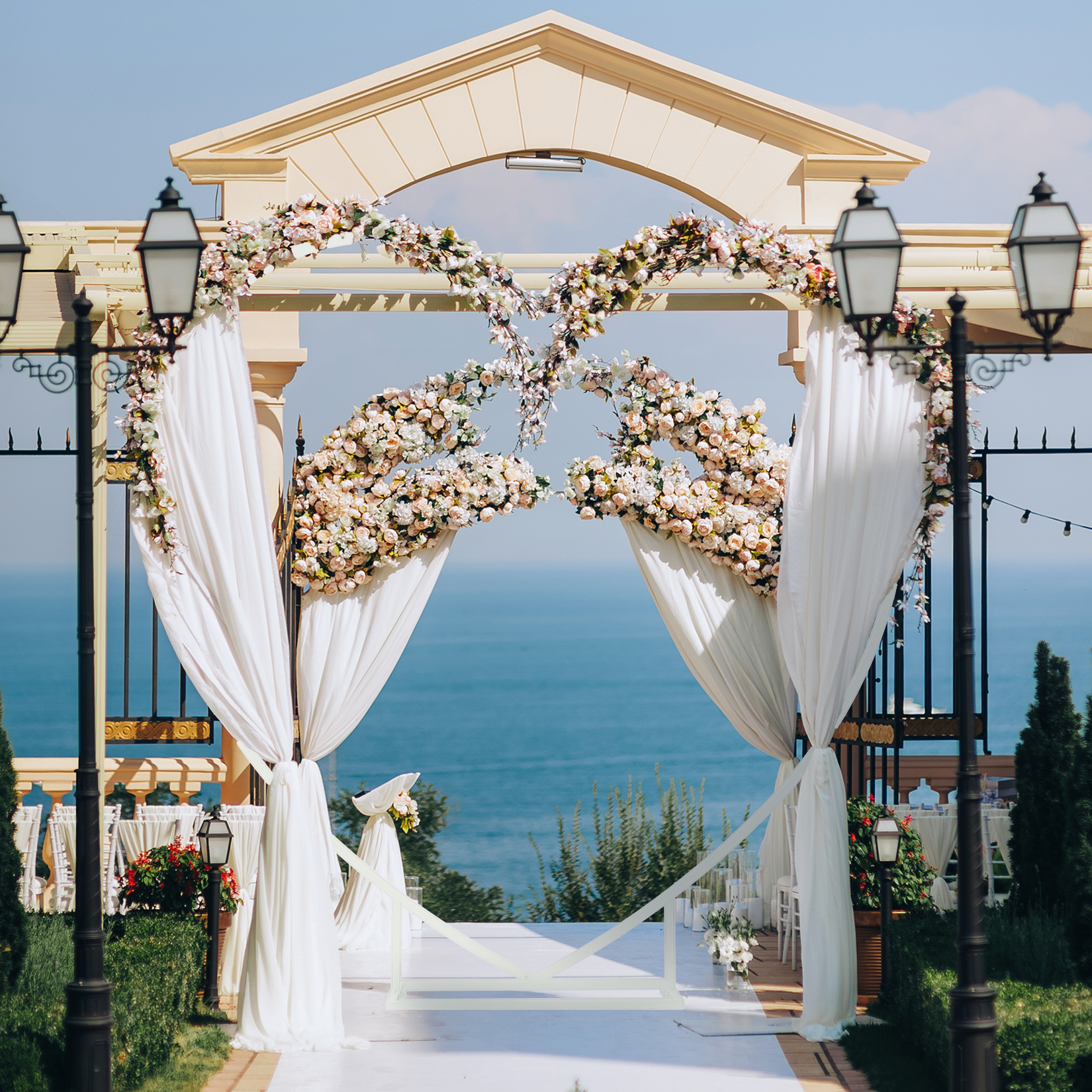 Heart Shaped White Metal Ballo - Wedding Balloon Arch ulasan dan harga