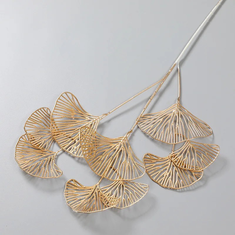 5PC Artificial Gold Ginkgo Euc - Wedding Arch Flower ulasan dan harga