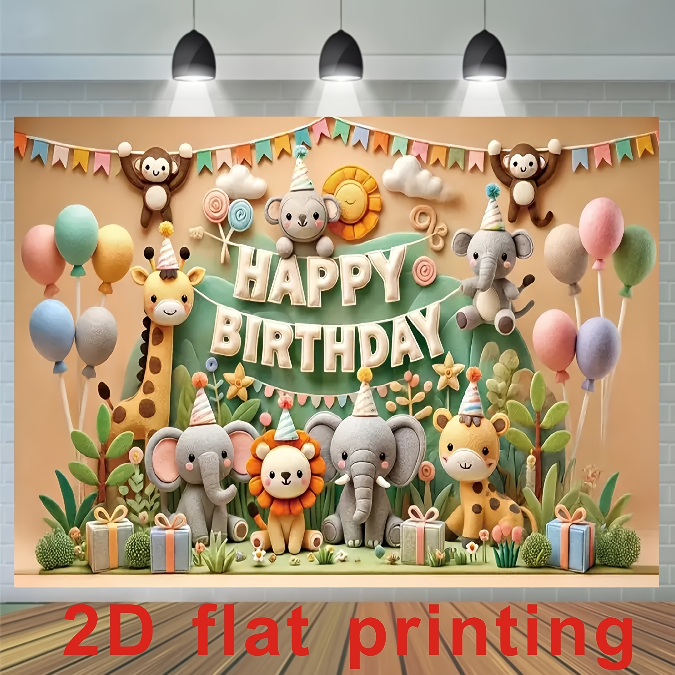 2D printing background 1 piece - Wedding Zoo ulasan dan harga