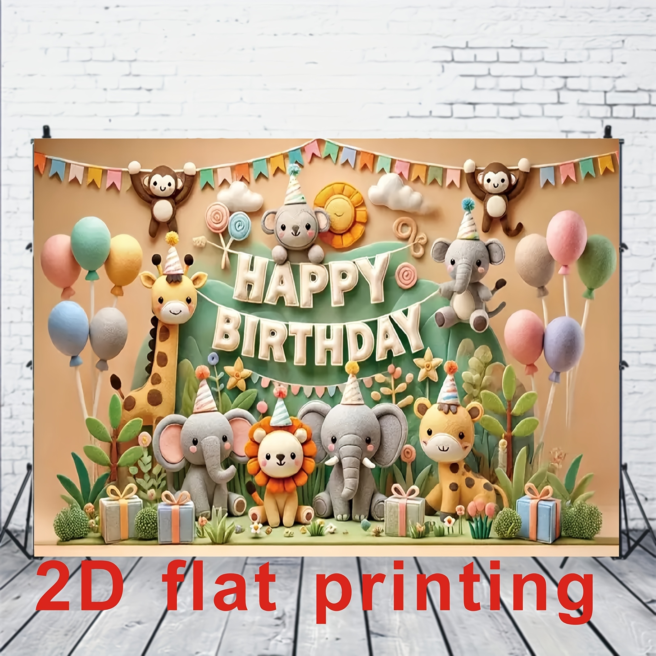 2D printing background 1 piece - Wedding Zoo ulasan dan harga