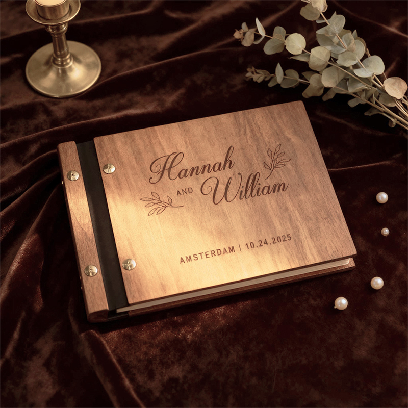 Personalized Wooden Wedding Gu - Personalized Guest Book ulasan dan harga