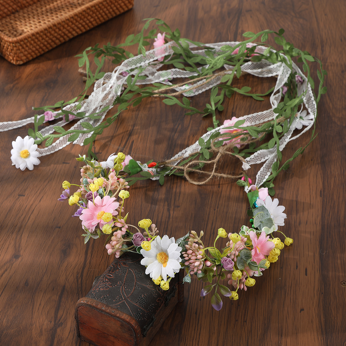 Retro Bohemia Flower Hair Crow - Wedding Arch Flower ulasan dan harga