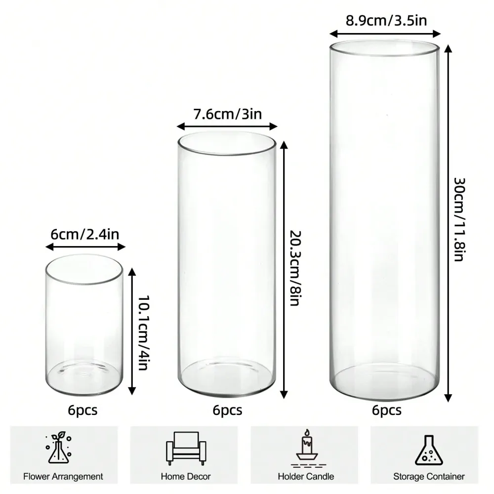 18 24pcs Clear Glass Cylinder  - Centerpiece Vase Tall ulasan dan harga
