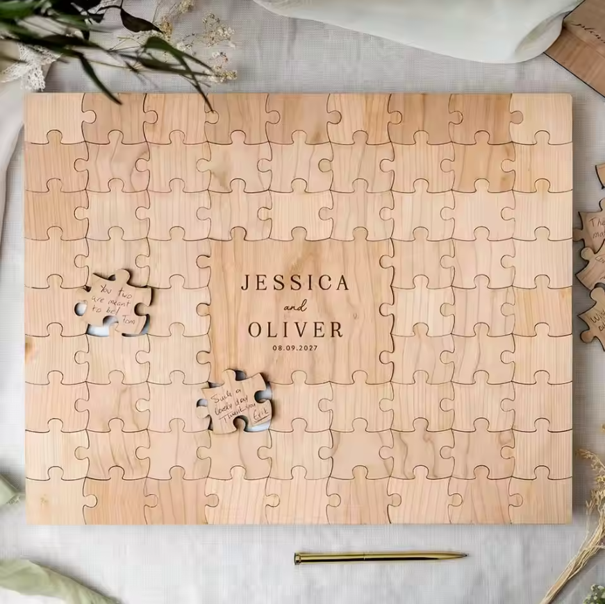 Rustic Wooden Personalized Wed - Personalized Guest Book ulasan dan harga