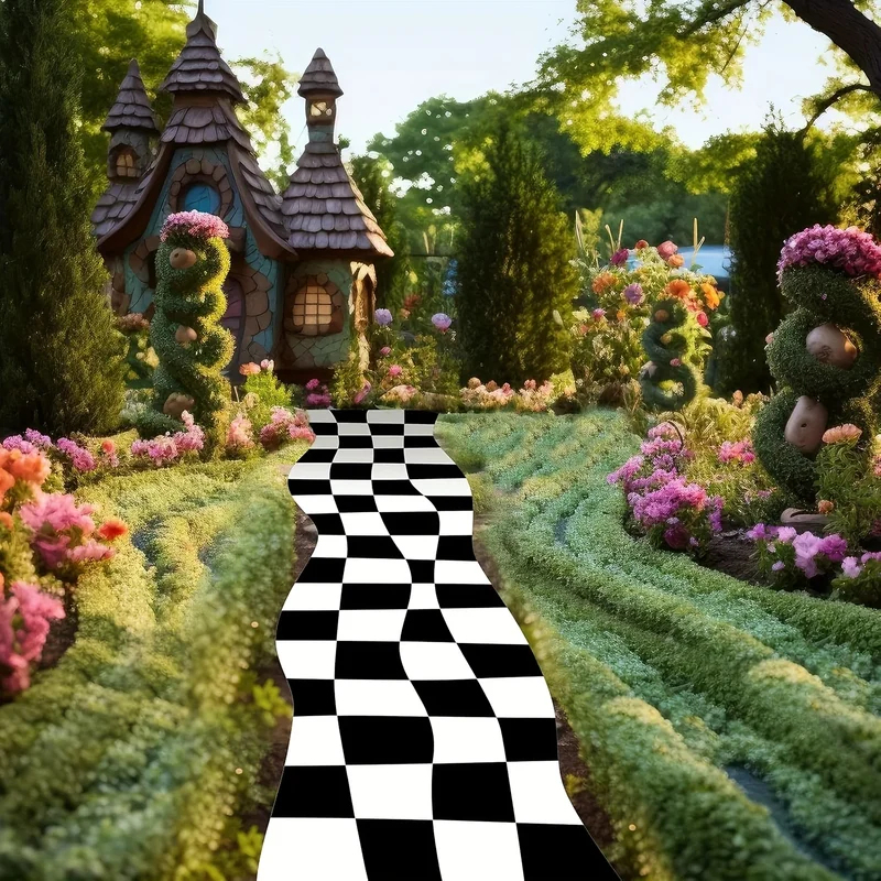 VIKAMA Black White Checkered R - Aisle Runner White ulasan dan harga