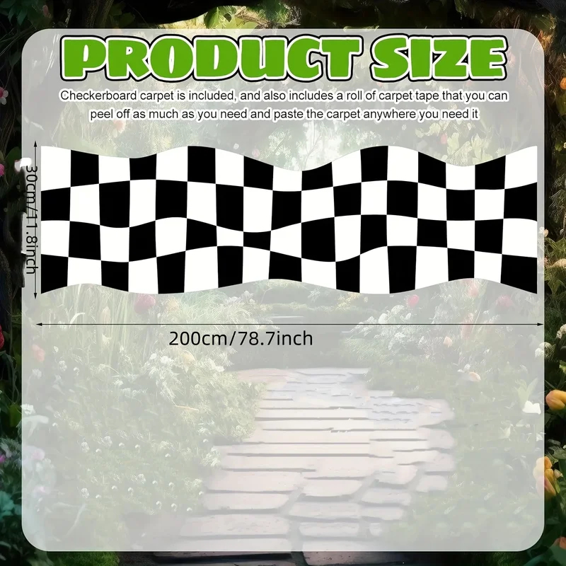 VIKAMA Black White Checkered R - Aisle Runner White ulasan dan harga