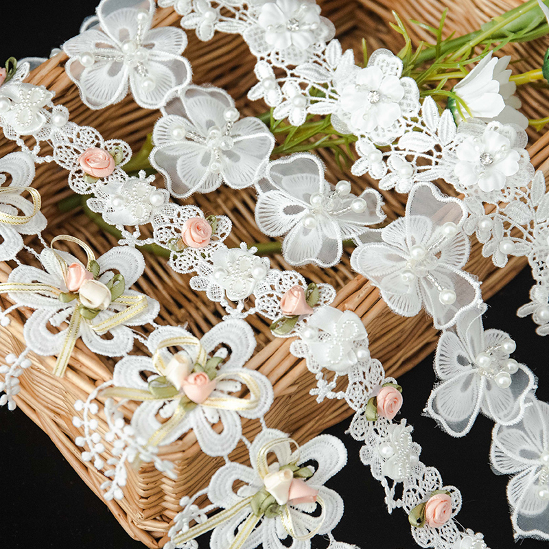 Lace For Crafts 3D Flower Embr - Wedding Water Supply ulasan dan harga