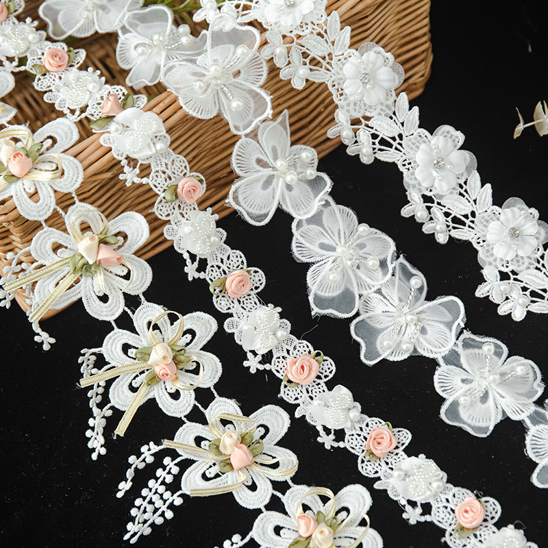 Lace For Crafts 3D Flower Embr - Wedding Water Supply ulasan dan harga