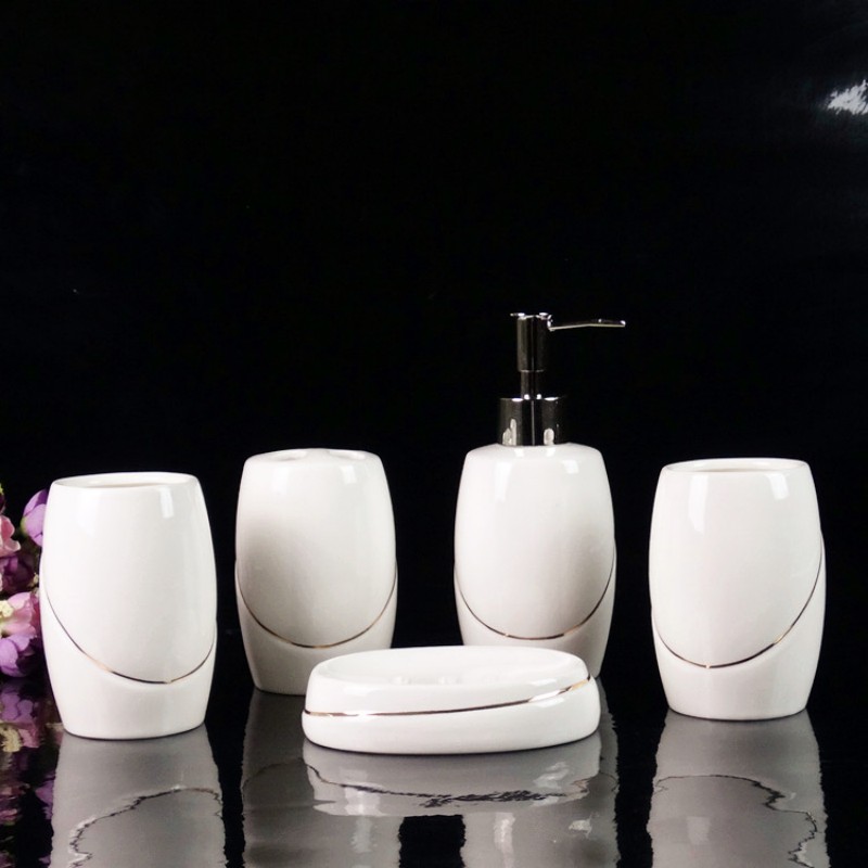 White Ceramic Bathroom Supplie - Wedding Bathroom Supply Kit ulasan dan harga