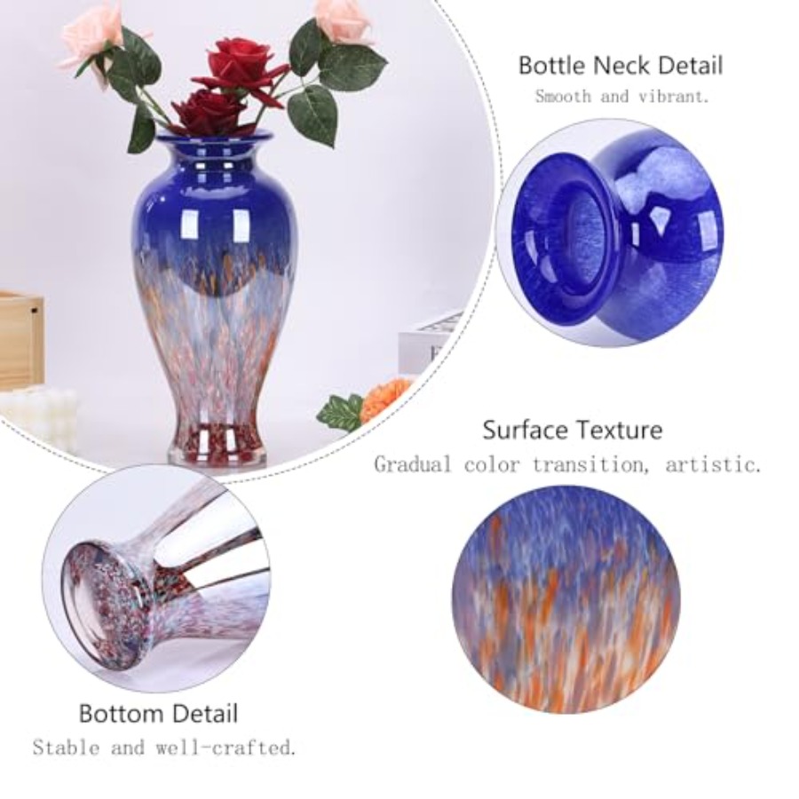 H Blown Glass Vase 11.8