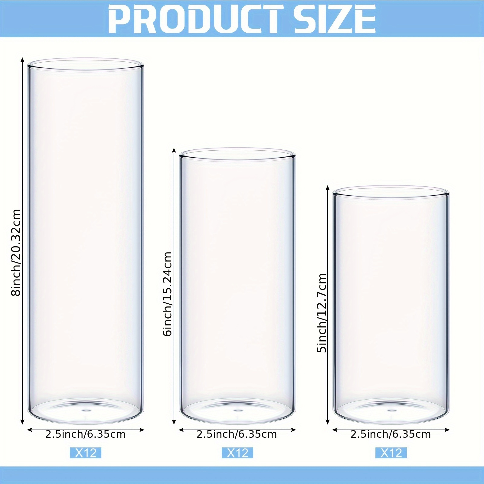 36pcs Clear Glass Cylinder Vas - Centerpiece Vase Tall ulasan dan harga